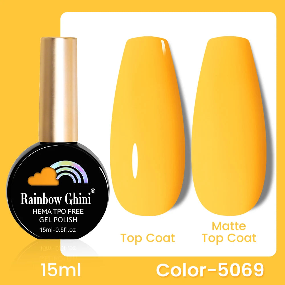 RG 15ML 146Colors HEMA&TPO Free Long Lasting Nail Polish Colorful UV Nail Gel Top Base Coat Supplies For Professional Manicure