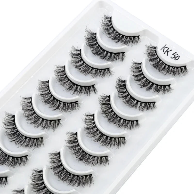 HBZGTLAD Russian Strip Lashes 10 Pairs 3D Mink Lashes Natural Eyelashes Dramatic False Eyelashes Wholesale Eyelash Extension