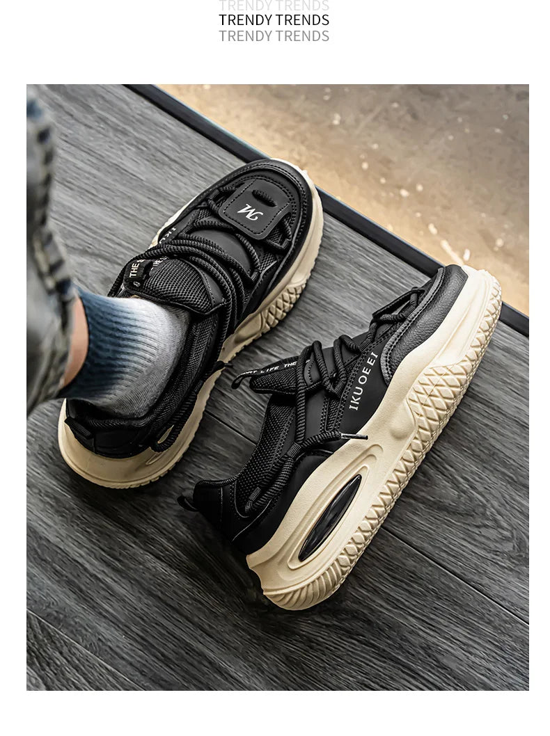 Sneakers For Men British Style Athletic Sneakers Male Sport Walking Sneaker Men Street Style Platform Shoes Male 2024