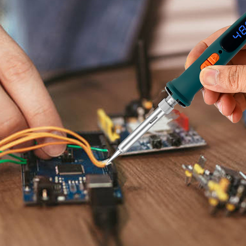 100W/120W Digital Soldering Iron Kit Repair Soldering Tool Set Electric Soldering Iron Dual Calibration Temperature 200-600C