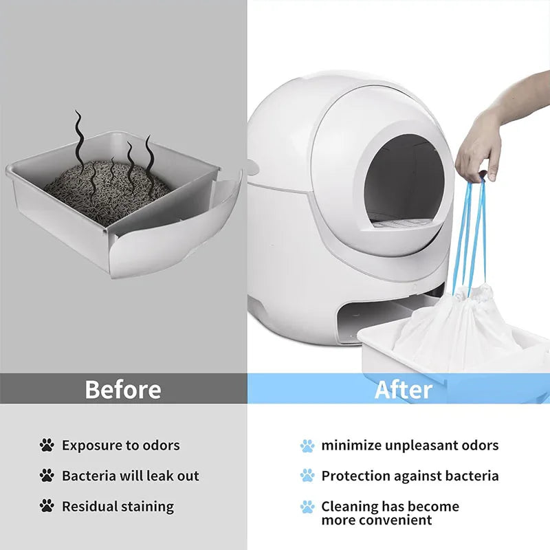 Drawstring Trash Bags with Handles-Thickened Fragrant Disposable Garbage Bags Cat Litter Bag Collect Feces Pet Cleaning Products