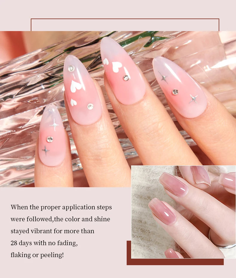 RS NAIL Jelly Transparent Gel Nail Polish 10g Summer Nude Pink Gel Polish Semi Permanent Soak Off UV LED Varnish Jade Nail Gel