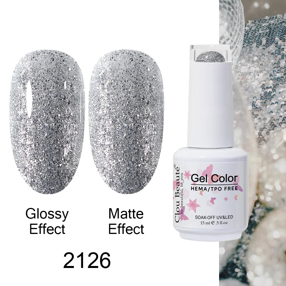 Clou Beaute 15ml HEMA TPO FREE Color Gel Nail Polish Nude Pink Red Green Collection Nail Gel Polish Glitter Soak Off UV LED Gel