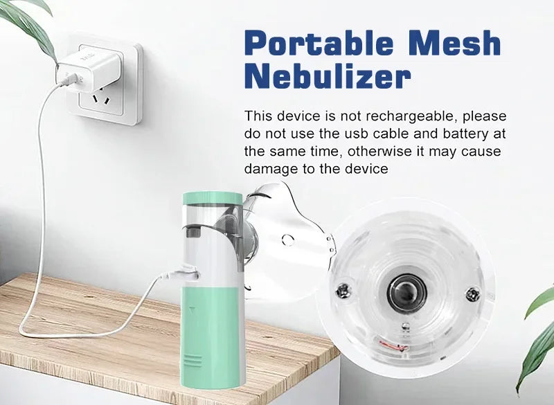 Atomizer Health Care Products Fingertip Pulse Blood Oxygen Portable Nebulizer Mesh Nebulizer Handheld Medical Asthma Inhaler