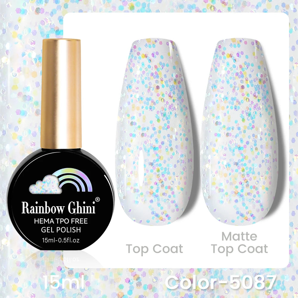RG 15ML 146Colors HEMA&TPO Free Long Lasting Nail Polish Colorful UV Nail Gel Top Base Coat Supplies For Professional Manicure