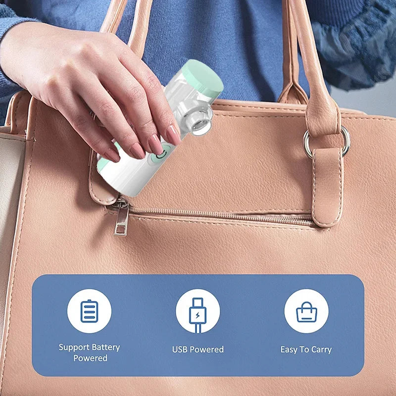 Atomizer Health Care Products Fingertip Pulse Blood Oxygen Portable Nebulizer Mesh Nebulizer Handheld Medical Asthma Inhaler