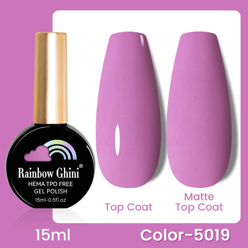 RG 15ML 146Colors HEMA&TPO Free Long Lasting Nail Polish Colorful UV Nail Gel Top Base Coat Supplies For Professional Manicure
