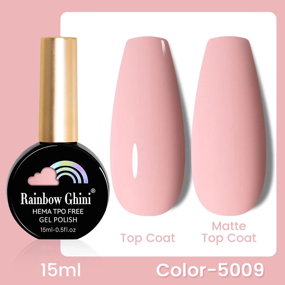 RG 15ML 146Colors HEMA&TPO Free Long Lasting Nail Polish Colorful UV Nail Gel Top Base Coat Supplies For Professional Manicure