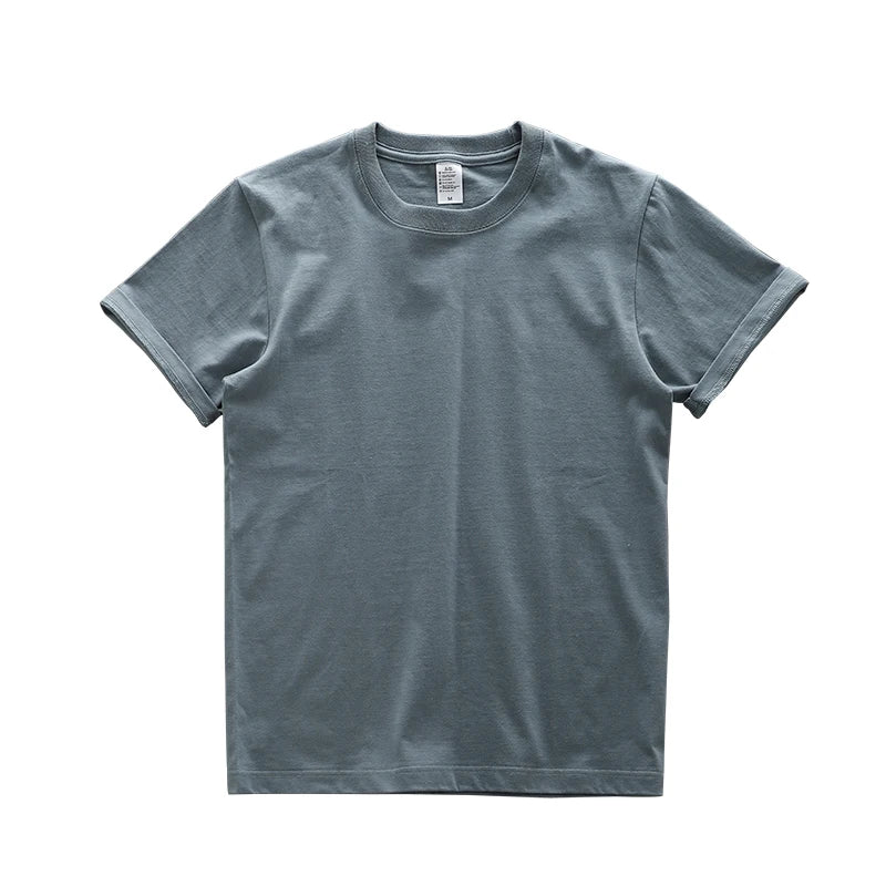 Dukeen 280gsm Oversized Heavy T-Shirt for Men Summer Short Sleeve Tee Cotton Solid Color Top Casual T Shirts One Piece