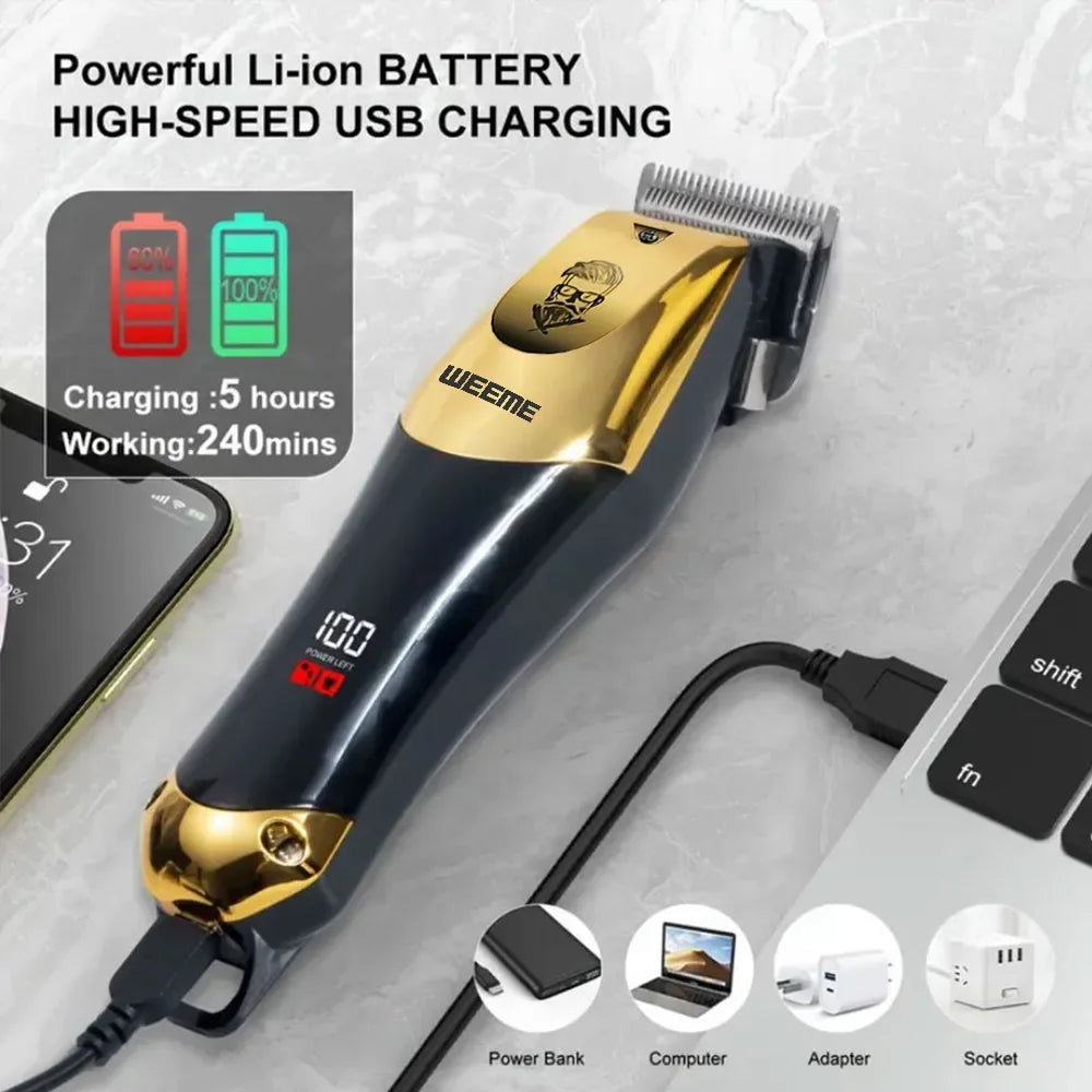 Hair Cutting Machine Electric Vintage Hair Clipper Portable Cordless Shaver Barber USB Fast Charging Hair Trimmer For Hairdresse