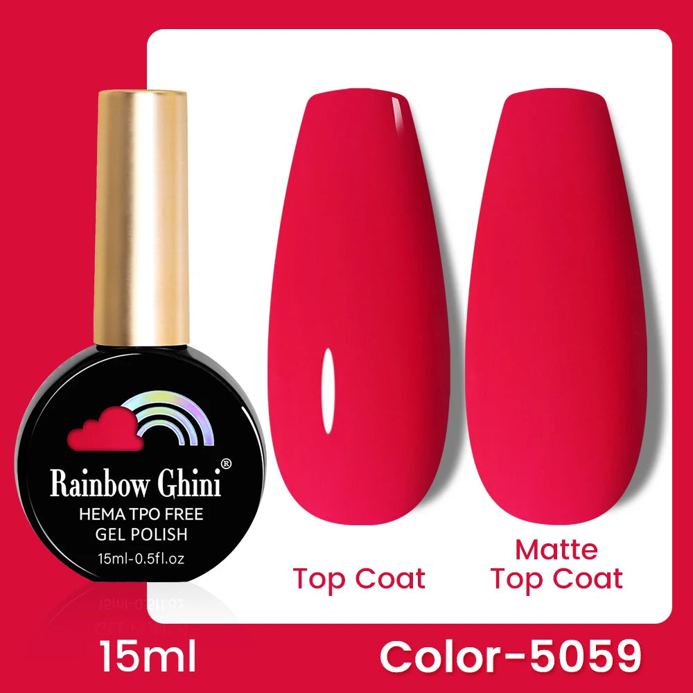 RG 15ML 146Colors HEMA&TPO Free Long Lasting Nail Polish Colorful UV Nail Gel Top Base Coat Supplies For Professional Manicure