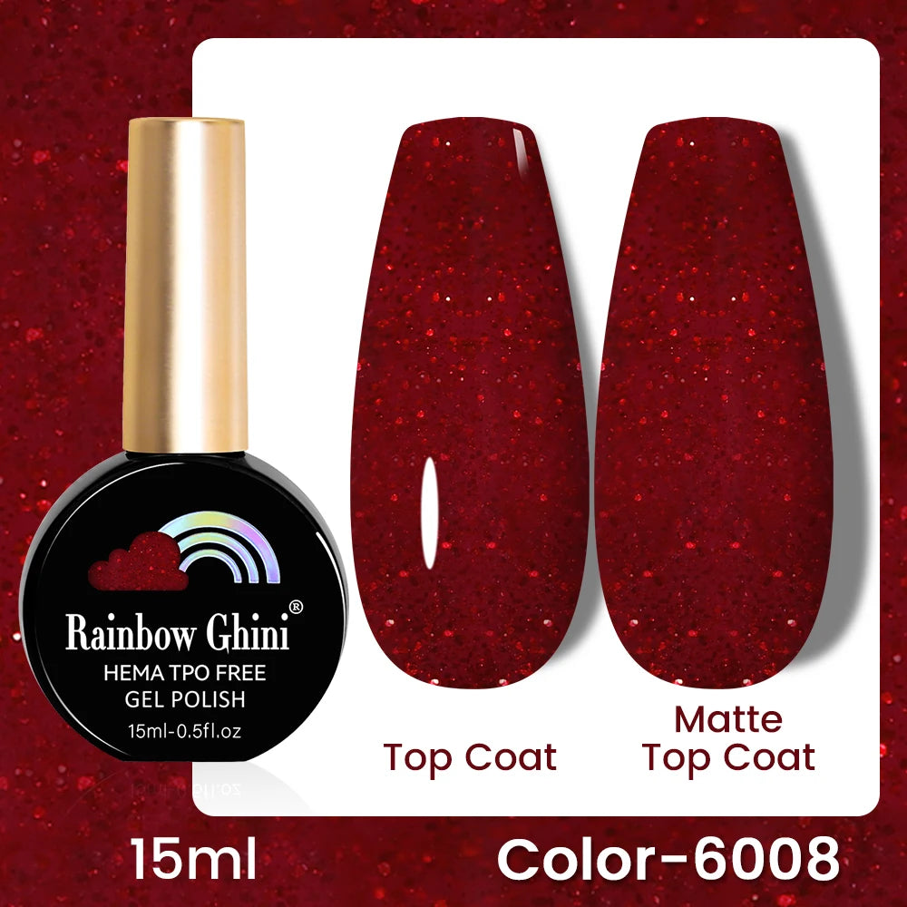 RG 15ML 146Colors HEMA&TPO Free Long Lasting Nail Polish Colorful UV Nail Gel Top Base Coat Supplies For Professional Manicure