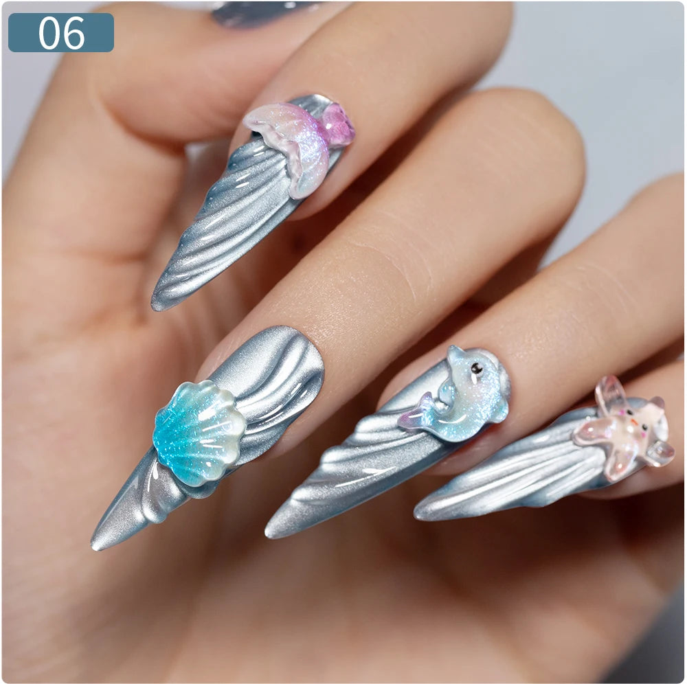 PUENTE 7.5ML Smooth Ceramics Cat Magnetic Gel Nail Polish White Moonlight Shades Cat Eye Soak Off UV Nail Art Varnish Manicure