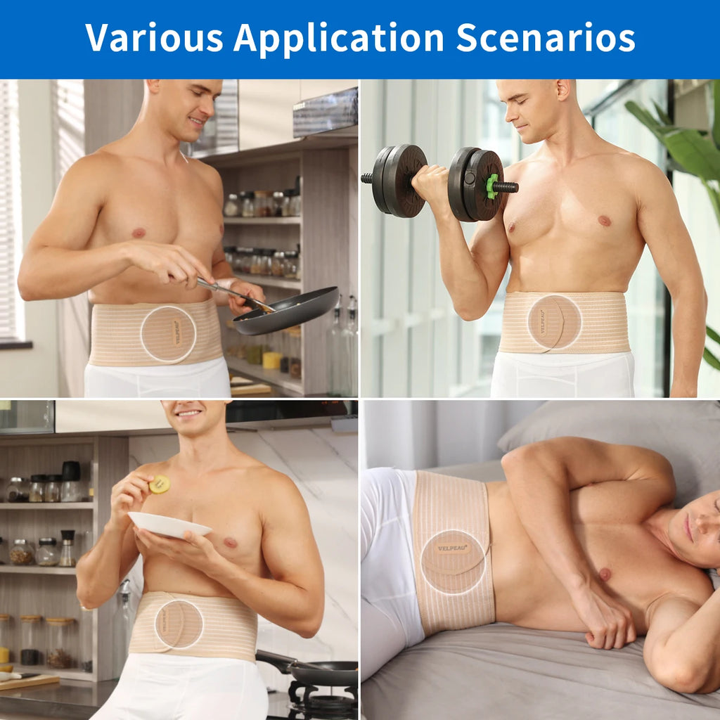 VELPEAU Umbilical Hernia Belt for Epigastric Incisional and Navel Hernia, Abdominal Binder with Removable Compression Pad