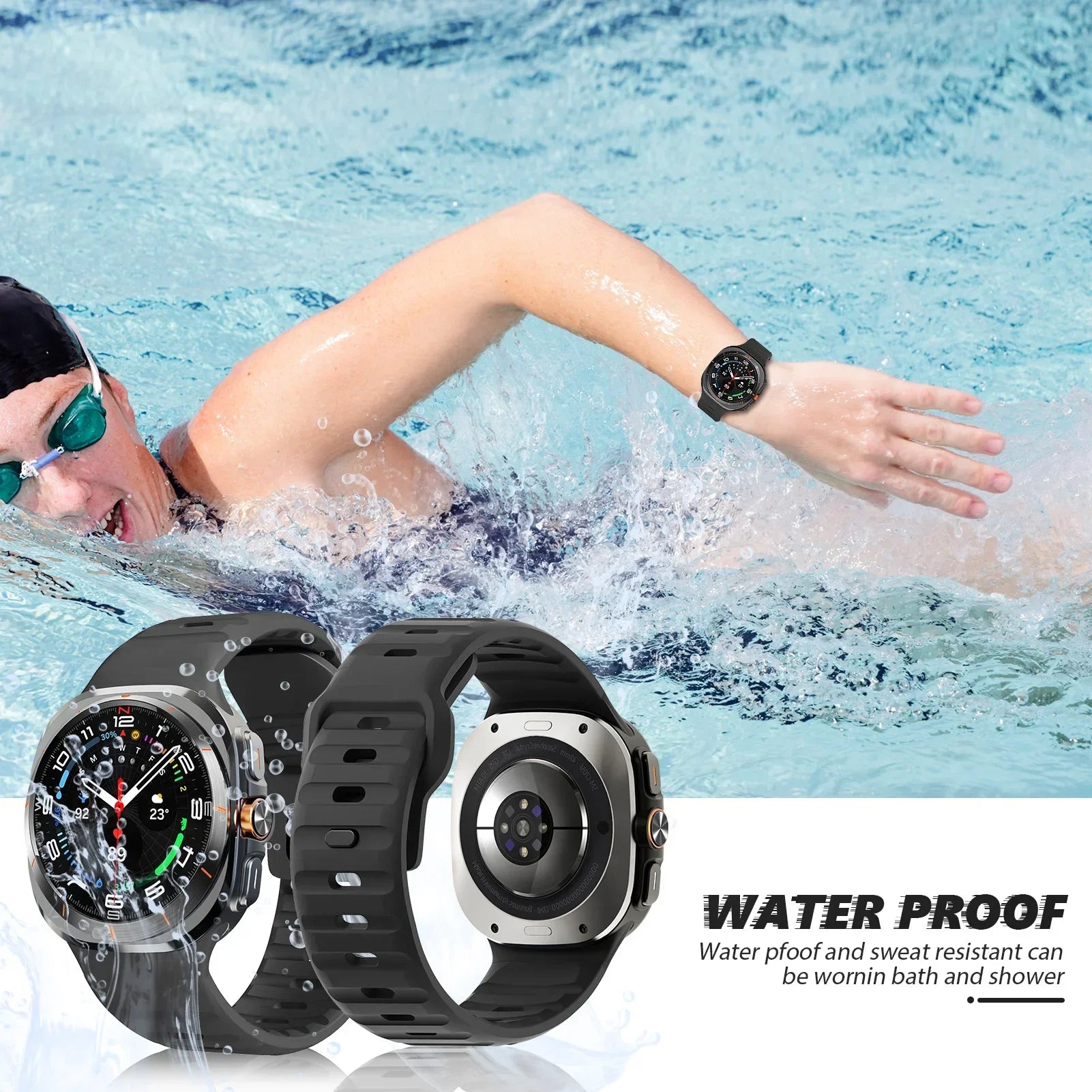 For Samsung Galaxy Watch Ultra 47mm Strap  Accessories correa Sport Silicone Bracelet For Samsung Galaxy Watch ultra 47 mm band