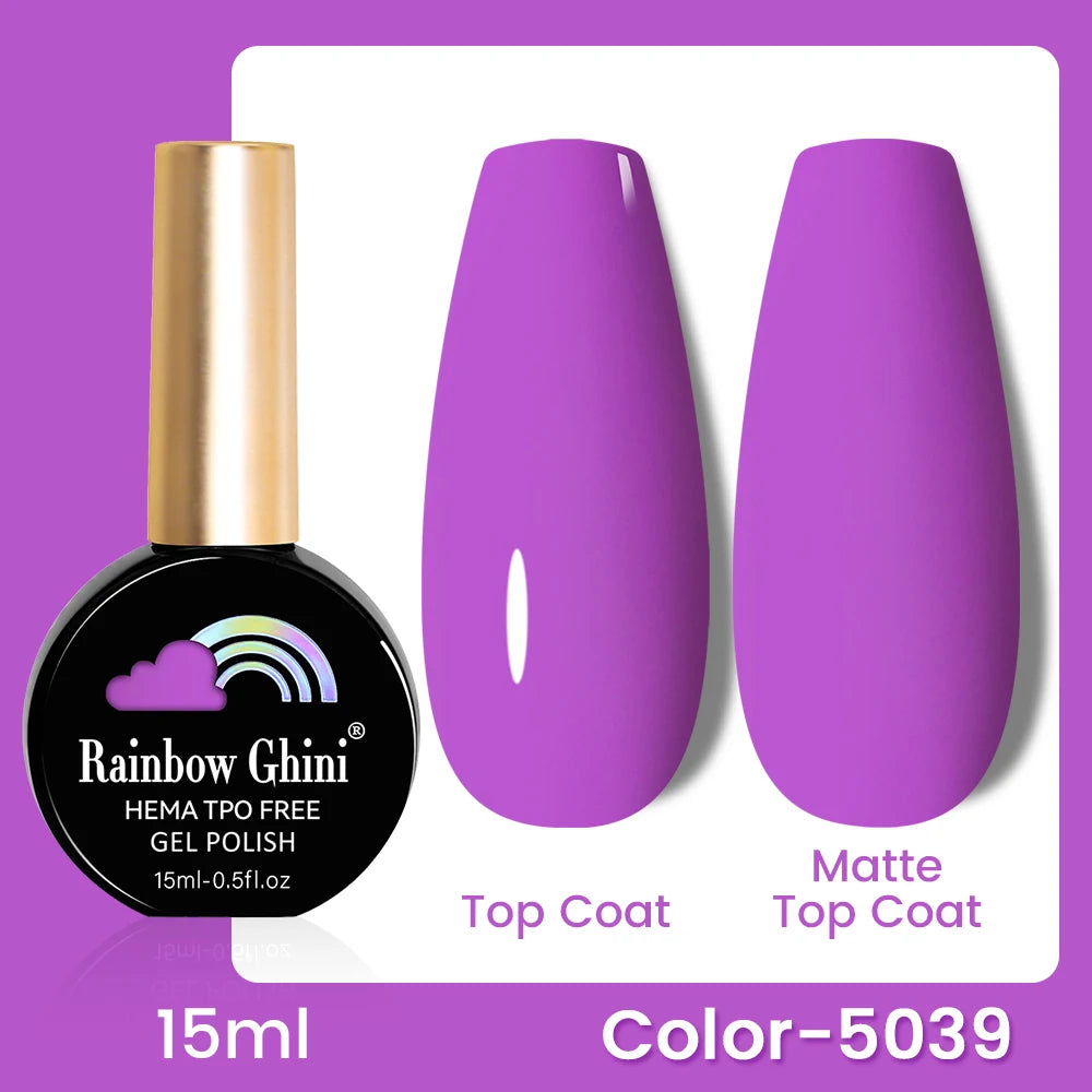 RG 15ML 146Colors HEMA&TPO Free Long Lasting Nail Polish Colorful UV Nail Gel Top Base Coat Supplies For Professional Manicure