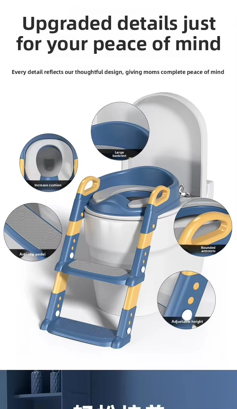 New Children's Toilet Stepped Baby Boys and Girls Toilet Training Foldable Foot Stool Toilet Seat Ring Stepped Assisted Tool