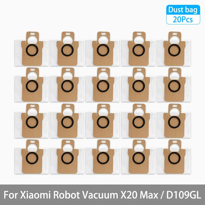 For Xiaomi Robot Vacuum X20 Max / D109GL Parts Accessories Main Brush Side Brush Hepa Filter Mop Cloth Dust Bag Replacement