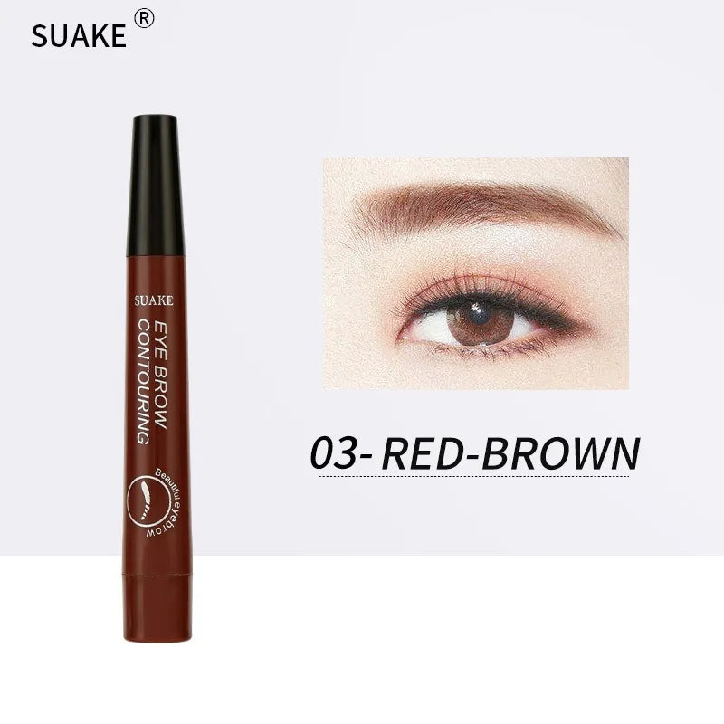 4 Point Head Eyebrow Pencil Long Lasting Waterproof Sweat Proof High Pigmented Eyebrow Tattoo Pen Easy Apply Liquid Brow Makeup