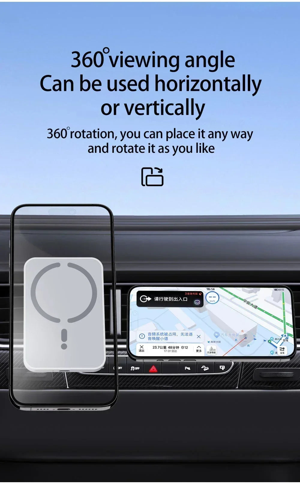 30W Car Air Vent Magnetic GPS Phone Holder Stand Wireless Charger For Magsafe iPhone 16 15 14 13 12 Pro Max Cell Fast Charging