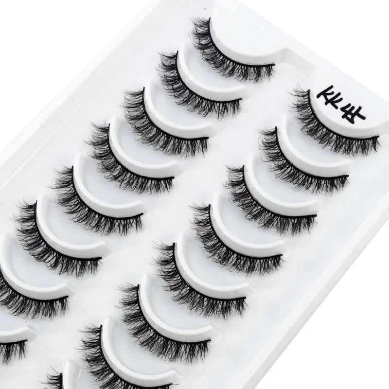 HBZGTLAD Russian Strip Lashes 10 Pairs 3D Mink Lashes Natural Eyelashes Dramatic False Eyelashes Wholesale Eyelash Extension