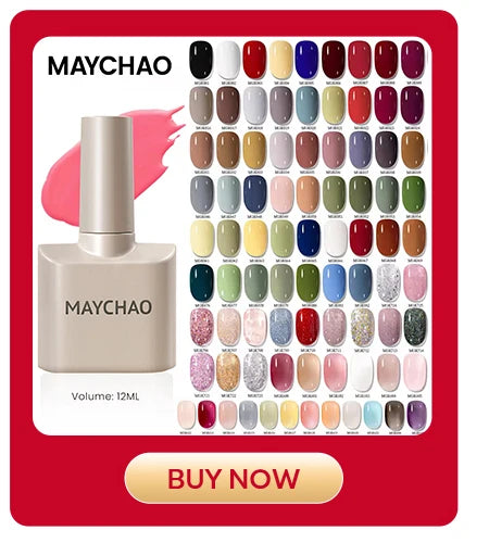 MAYCHAO Transparent Nude Jelly Gel Nail Polish Semi Permanent 7.3ml Top Coat Soak Off UV LED Varnish Nail Art Design Base Gel