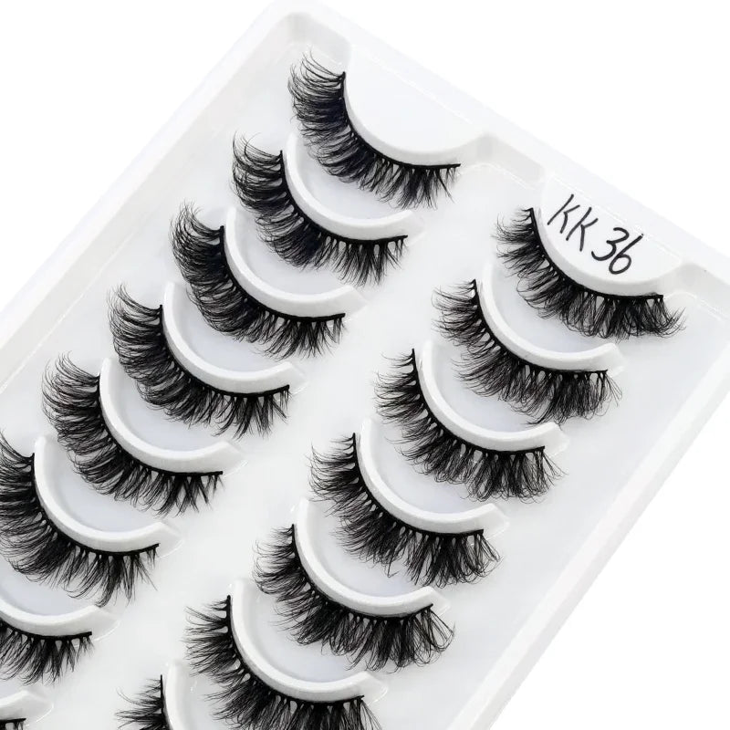 HBZGTLAD Russian Strip Lashes 10 Pairs 3D Mink Lashes Natural Eyelashes Dramatic False Eyelashes Wholesale Eyelash Extension