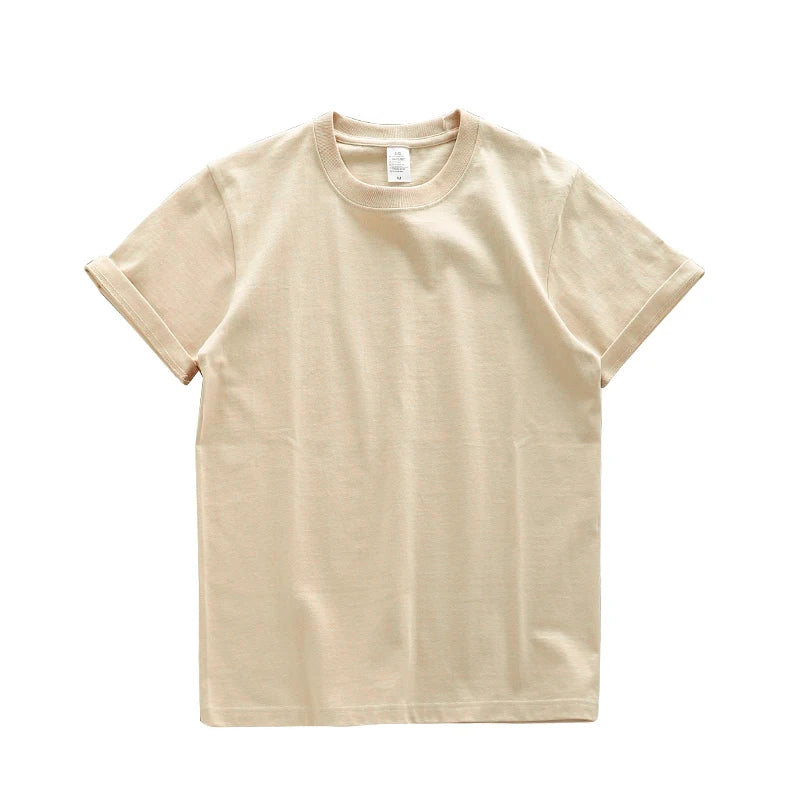 Dukeen 280gsm Oversized Heavy T-Shirt for Men Summer Short Sleeve Tee Cotton Solid Color Top Casual T Shirts One Piece