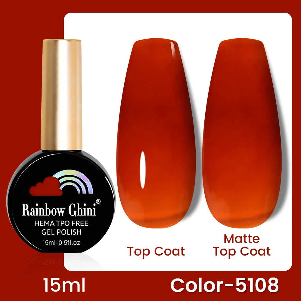 RG 15ML 146Colors HEMA&TPO Free Long Lasting Nail Polish Colorful UV Nail Gel Top Base Coat Supplies For Professional Manicure