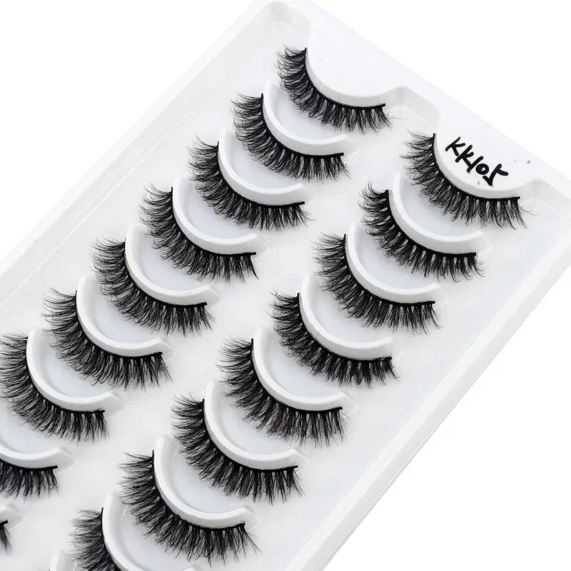 HBZGTLAD Russian Strip Lashes 10 Pairs 3D Mink Lashes Natural Eyelashes Dramatic False Eyelashes Wholesale Eyelash Extension