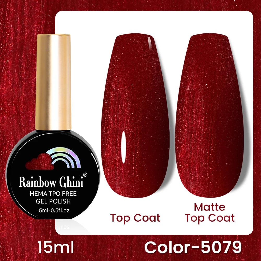 RG 15ML 146Colors HEMA&TPO Free Long Lasting Nail Polish Colorful UV Nail Gel Top Base Coat Supplies For Professional Manicure