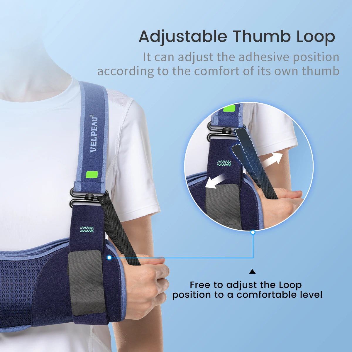 VELPEAU Arm Sling for Rotator Cuff Injury, Broken Hand and Elbow Dislocation, Medical Shoulder Immobilizer Fits Left & Right Arm