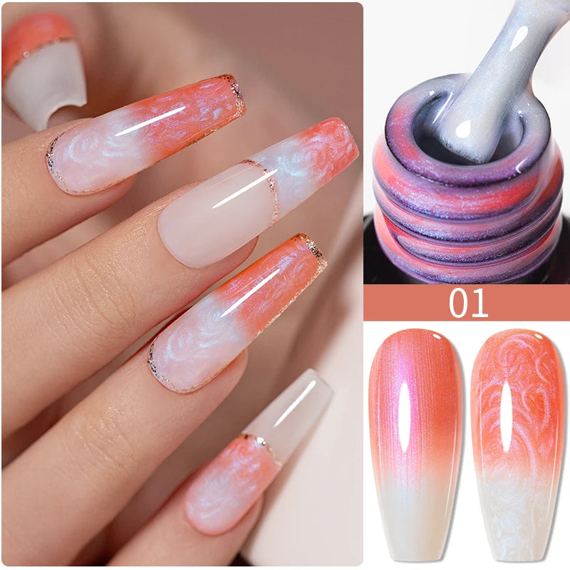 15ML Blooming Marble Gradient Gel Nail Polish Spreading Effect Watercolor Floral Print Nail Art Soak Off UV/LED Nail Varnish