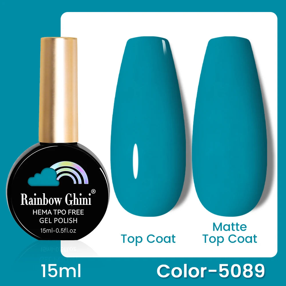 RG 15ML 146Colors HEMA&TPO Free Long Lasting Nail Polish Colorful UV Nail Gel Top Base Coat Supplies For Professional Manicure