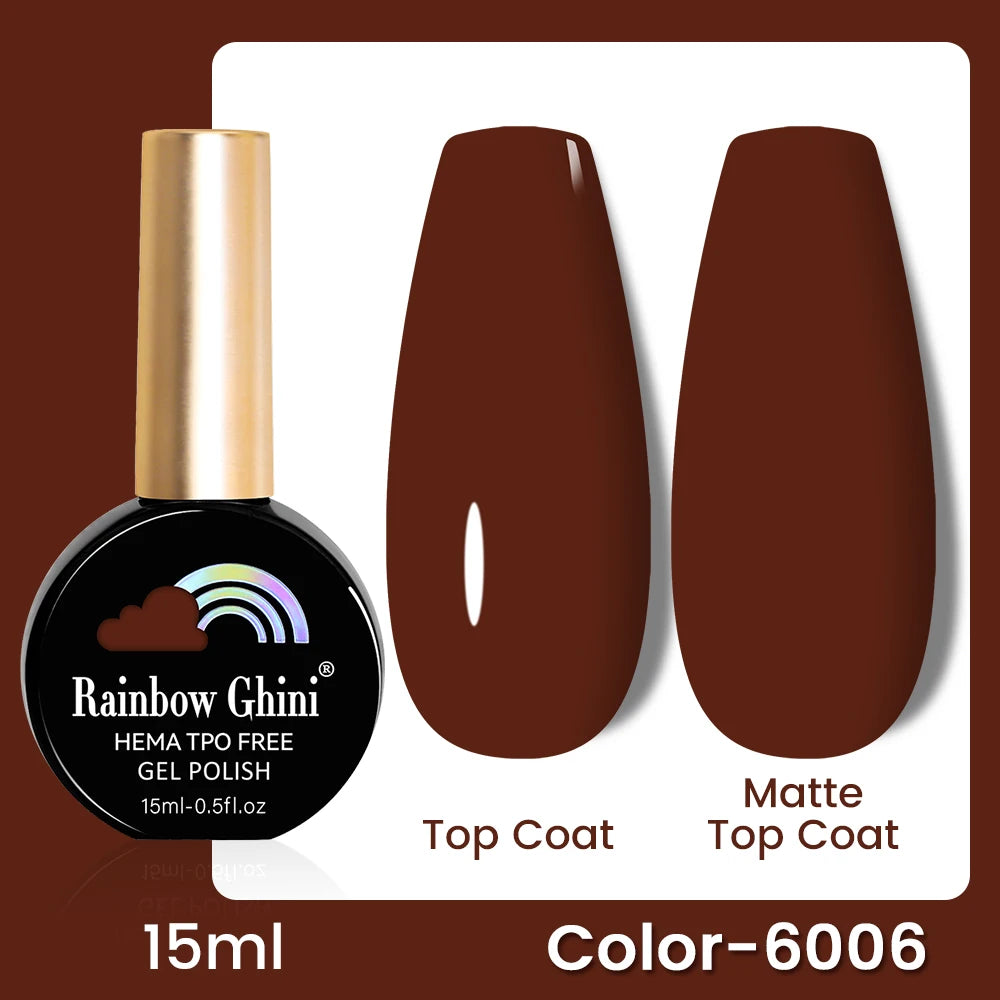 RG 15ML 146Colors HEMA&TPO Free Long Lasting Nail Polish Colorful UV Nail Gel Top Base Coat Supplies For Professional Manicure