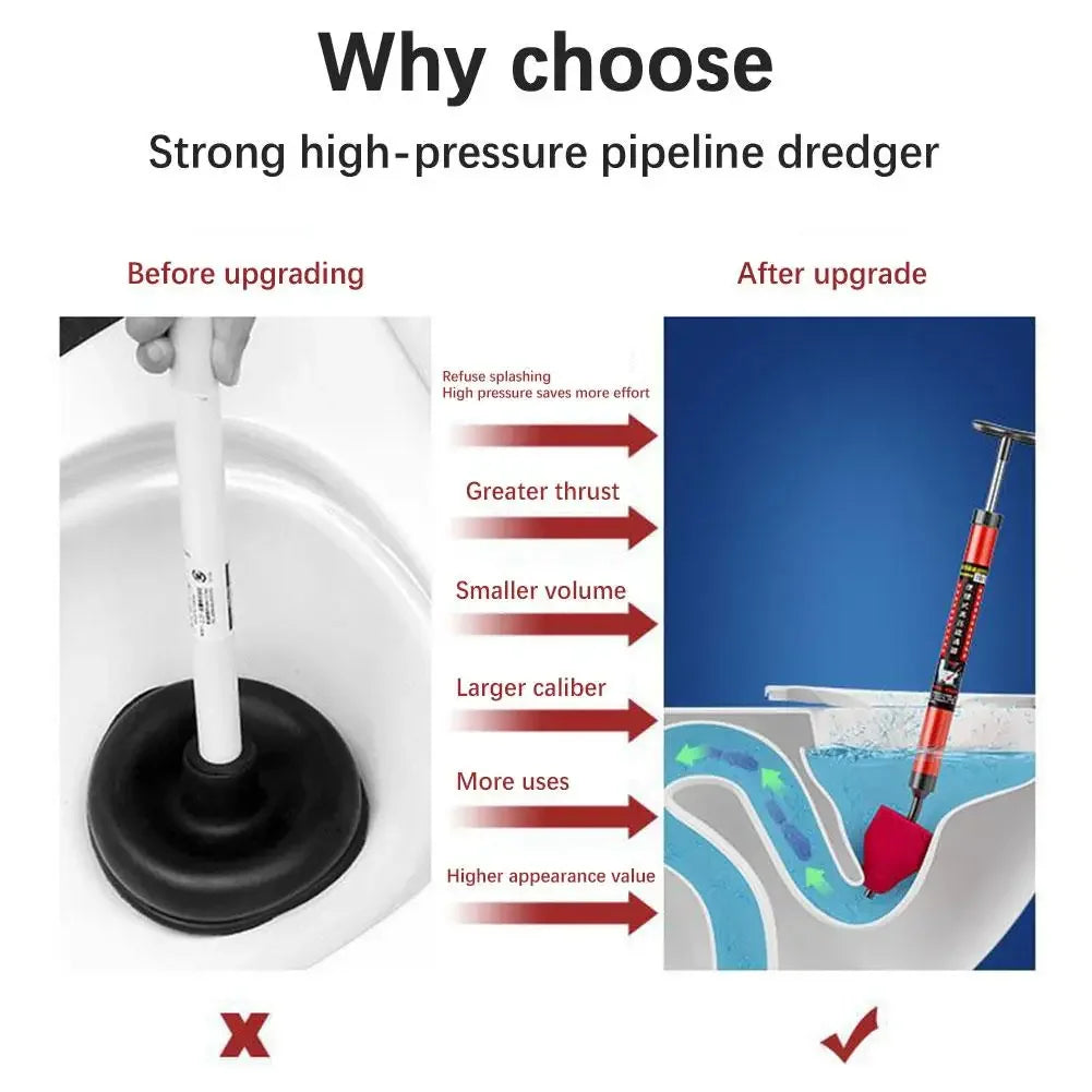 New High Pressure Toilet Unblock One Shot Toilet Pipe Plunger Silicone Quickly Unblock Household Toilet Sewer Dredging Plunger