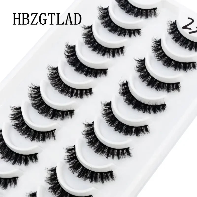 HBZGTLAD Russian Strip Lashes 10 Pairs 3D Mink Lashes Natural Eyelashes Dramatic False Eyelashes Wholesale Eyelash Extension