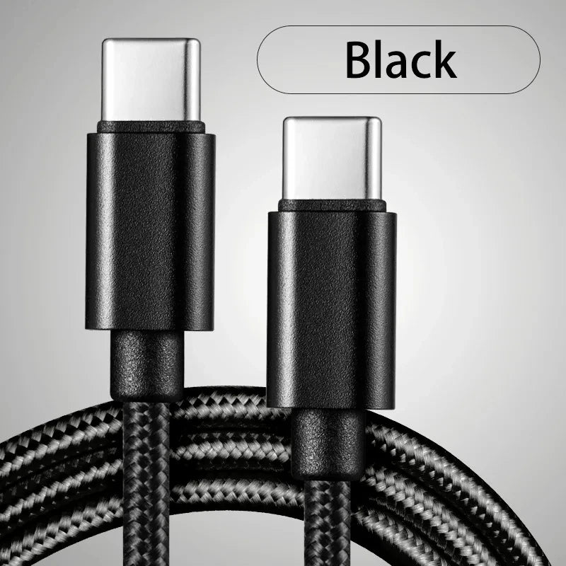 66W 5A Nylon 1m 2m 3m USB C To Type C Fast Charging Cable for Iphone 15 16 Pro Max Samsung S24 Xiaomi OPPO Charging Cable