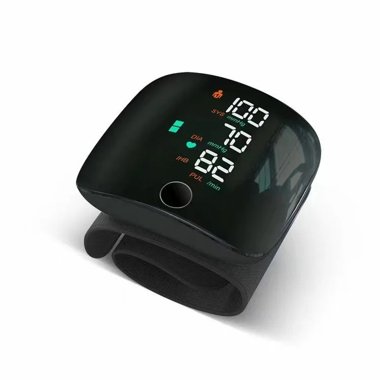 New LED Wrist Blood Pressure Monitor Rechargeable English Voice Broadcast Sphygmomanometer Tonometer BP Monitor