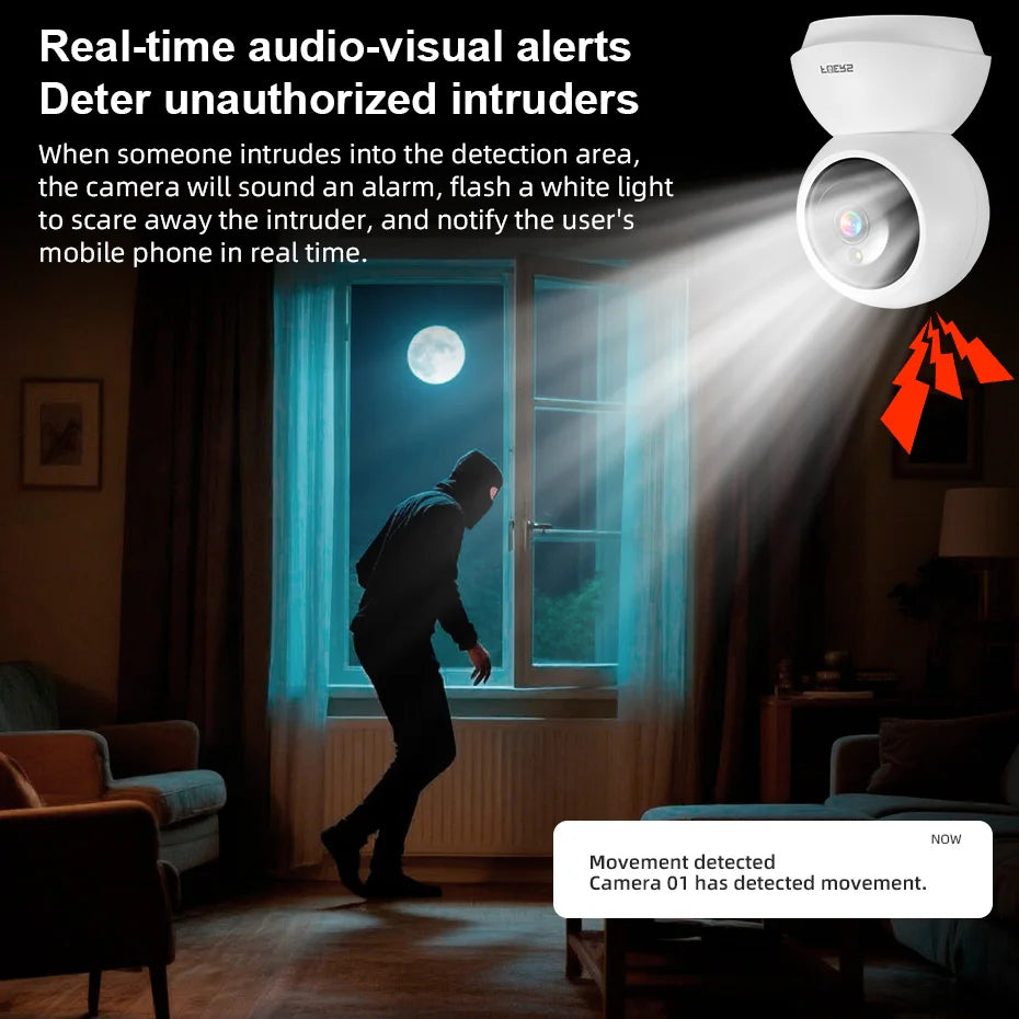 Fuers 4K 8MP IP Camera Indoor WiFi Wireless Surveillance works with Tuya Smart Home APP Auto Tracking CCTV Security Baby Monitor