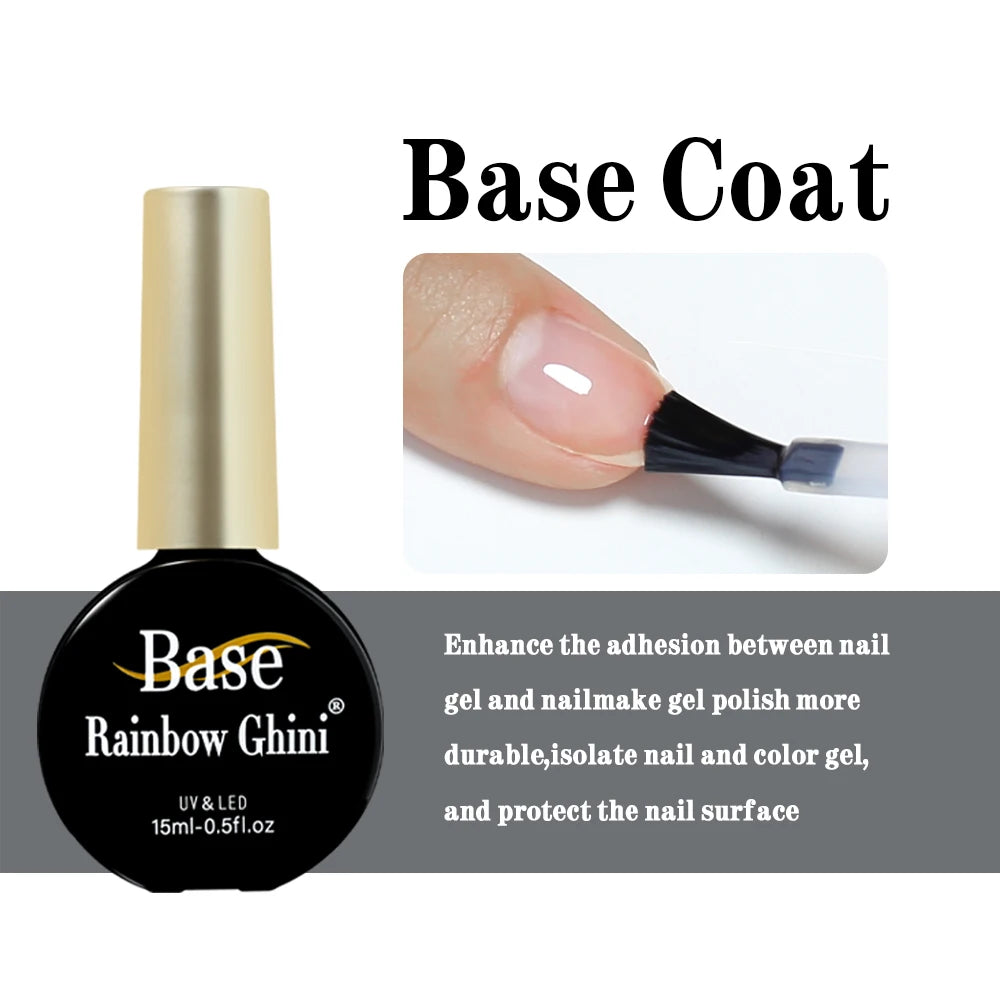 RG 15ML 146Colors HEMA&TPO Free Long Lasting Nail Polish Colorful UV Nail Gel Top Base Coat Supplies For Professional Manicure