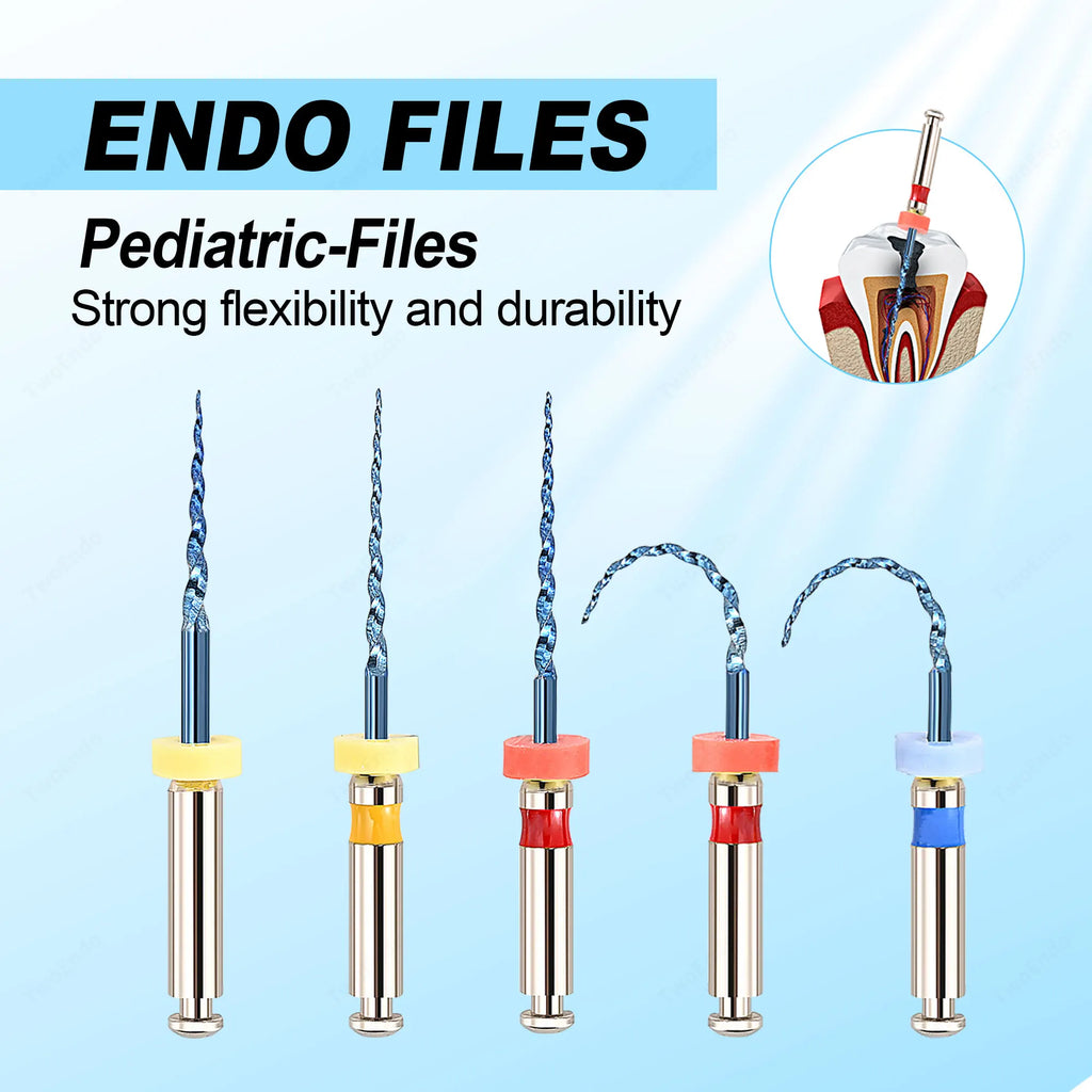 5 PCS/Pack Dental Niti Heat Activated Pediatric Files Rotary For Baby Root Canal Treatment Child Endo Files