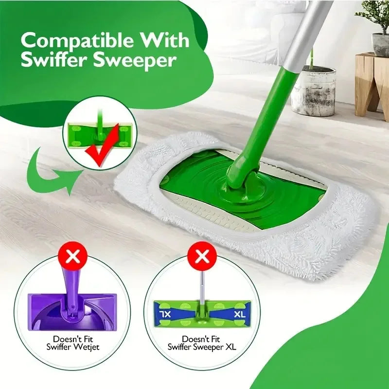 1/3/6pc Microfiber Mop Cloth Dry Cleaning Cloths Household Reusable Microfiber Mop Pads Replacement Washable Rag Towel