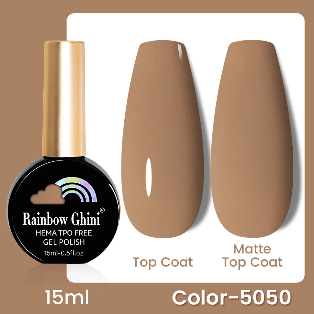 RG 15ML 146Colors HEMA&TPO Free Long Lasting Nail Polish Colorful UV Nail Gel Top Base Coat Supplies For Professional Manicure