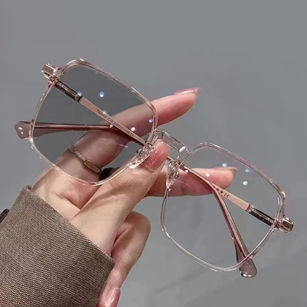 Eyeglasses Large Frame Computer Glasses Sunglasses Transparent Blue Light Glasses For Women Specific Computer Use Digital Device