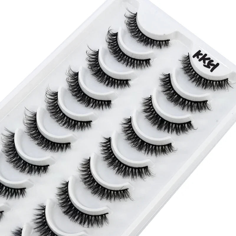 HBZGTLAD Russian Strip Lashes 10 Pairs 3D Mink Lashes Natural Eyelashes Dramatic False Eyelashes Wholesale Eyelash Extension
