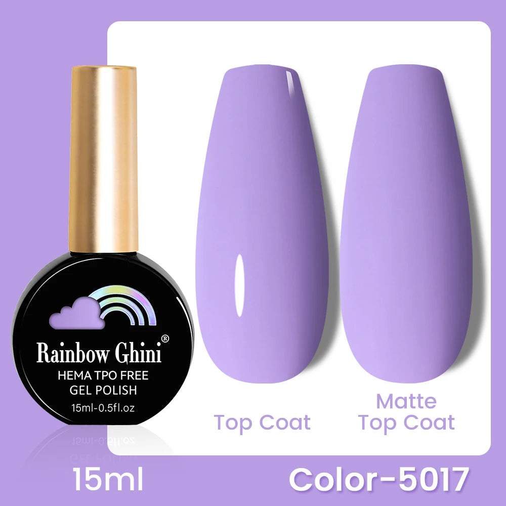 RG 15ML 146Colors HEMA&TPO Free Long Lasting Nail Polish Colorful UV Nail Gel Top Base Coat Supplies For Professional Manicure