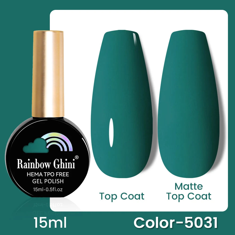 RG 15ML 146Colors HEMA&TPO Free Long Lasting Nail Polish Colorful UV Nail Gel Top Base Coat Supplies For Professional Manicure