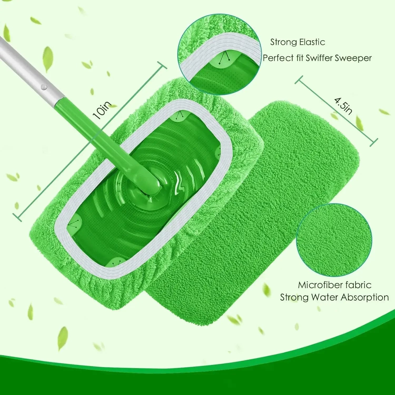 1/3/6pc Microfiber Mop Cloth Dry Cleaning Cloths Household Reusable Microfiber Mop Pads Replacement Washable Rag Towel