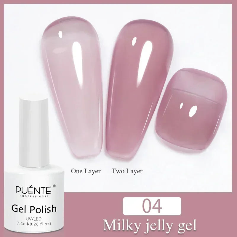 15ML Milky White Jelly Nude Pink Fiber Base Gel For Nails Repair Strengthen Extension Construction Soak Off UV Nail Art Varnish